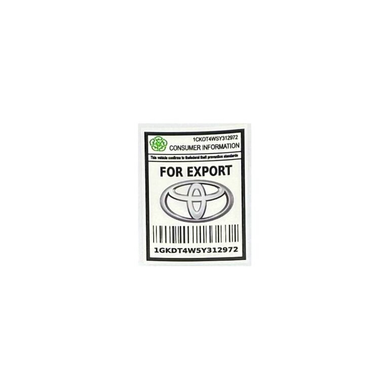 استيكر FOR EXPORT تويوتا