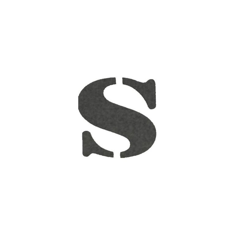 استيكر اسود حرف الـ S