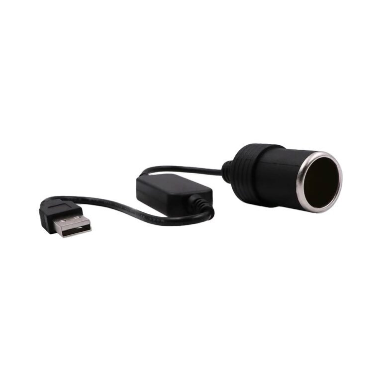 منفذ USB 60 سم إلى 12 فولت محول مقبس ولاعة السجائر في السيارة، سلك محول، محول طاقة بمنفذ USB
